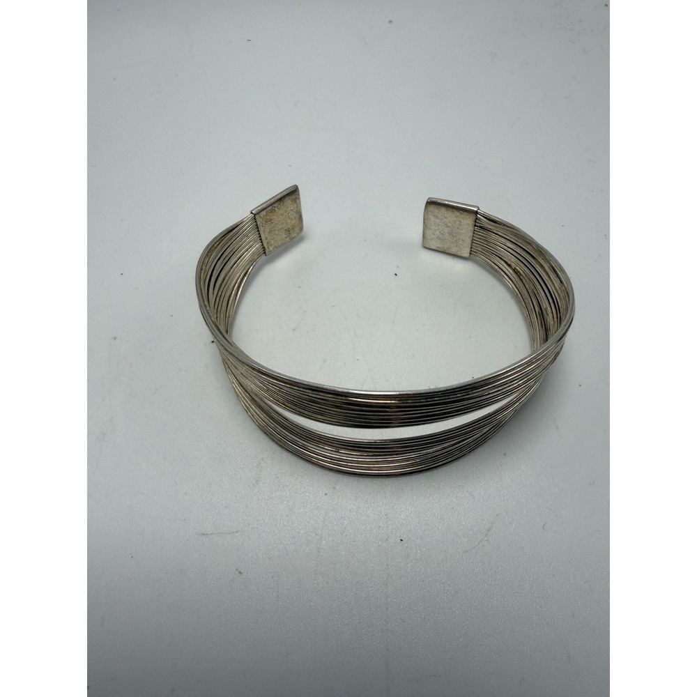 Multi Strand Sterling Silver 925 Cuff Bracelet For 7" Wrist 20 Grams Ladies